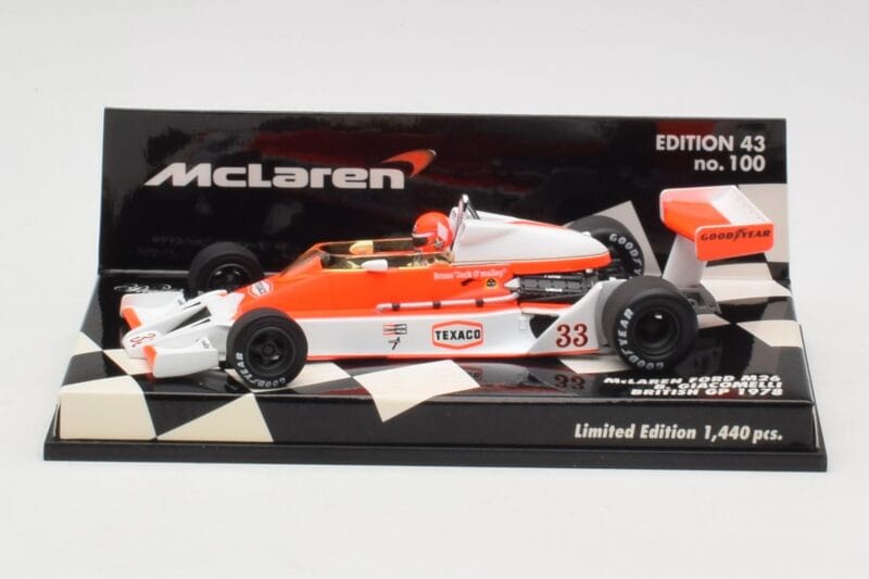 McLaren Ford M26 B. Giacomelli British GP 1978 Minichamps 1:43 530784333 Métal Moulé