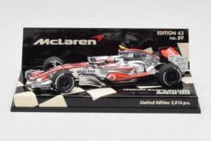 McLaren Mercedes MP4-23 #23 H. Kovalainen Showcar 2008 Minichamps 1:43 530084393 Métal Moulé