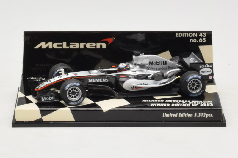 McLaren MP4-20 Mercedes #10 J.P. Montoya British GP Winner F1 2005 Minichamps 1:43 530054320 Métal Moulé