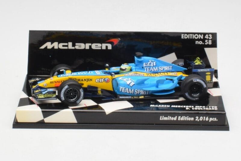 McLaren MP4-19B #5 D. Coulthard F1 2004 Minichamps 1:43 530044315 Métal Moulé