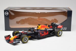 Red Bull RB16B #33 M. Verstappen Emilia Romagna GP Winner Mid Race Tyres 2021 Minichamps 1:18 110210133 Métal Moulé — image 6 sur 7