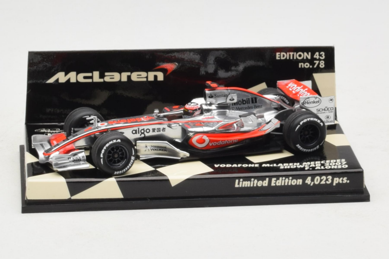 McLaren MP4-22 Mercedes #1 F. Alonso Vodafone McLaren Showcar F1 2007 Minichamps 1:43 530074371 Métal Moulé