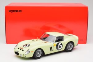 Ferrari 250 GTO #15 S. Moss / I. Ireland Goodwood Tourist Trophy Winner 1962 Kyosho 1:18 08438C Métal Moulé — image 8 sur 8