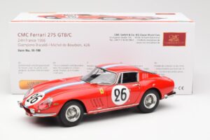 Ferrari 275 GTB Competizione #26 G. Biscaldi / A. de Bourbon Team Hugus 24 Hours of Le Mans 1966 CMC 1:18 M-199 Métal Moulé — image 6 sur 6