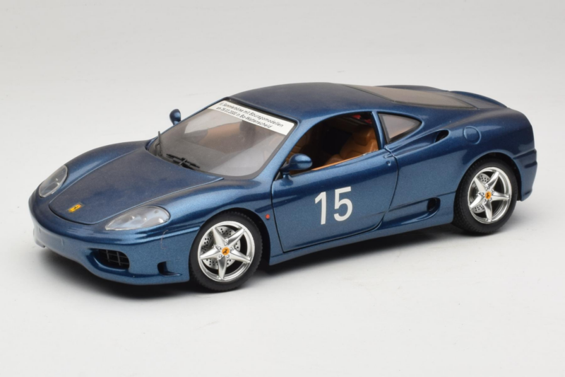 Ferrari 360 Modena #15 Édition Limitée Bleu Métallique Bburago 1:18 3358-F1 Métal Moulé