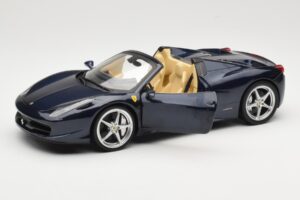 Ferrari 458 Italia Spider Dark Blue Metallic Hot Wheels 1:18 X5529 Métal Moulé — image 2 sur 8