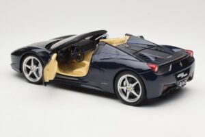 Ferrari 458 Italia Spider Dark Blue Metallic Hot Wheels 1:18 X5529 Métal Moulé — image 5 sur 8