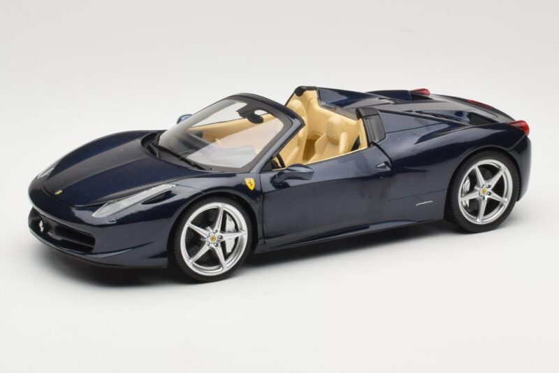 Ferrari 458 Italia Spider Dark Blue Metallic Hot Wheels 1:18 X5529 Métal Moulé