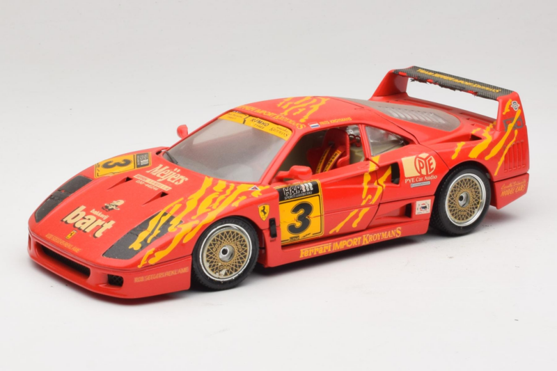 Ferrari F40 Evoluzione #3 Brummel Rouge 1987 Bburago 1:18 3022-P2 Métal Moulé