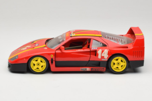 Ferrari F40 Evoluzione #14 L. Dalla Noce H&R Rouge avec Roues Jaunes 1992 Bburago 1:18 3042-H1 Métal Moulé — image 4 sur 8