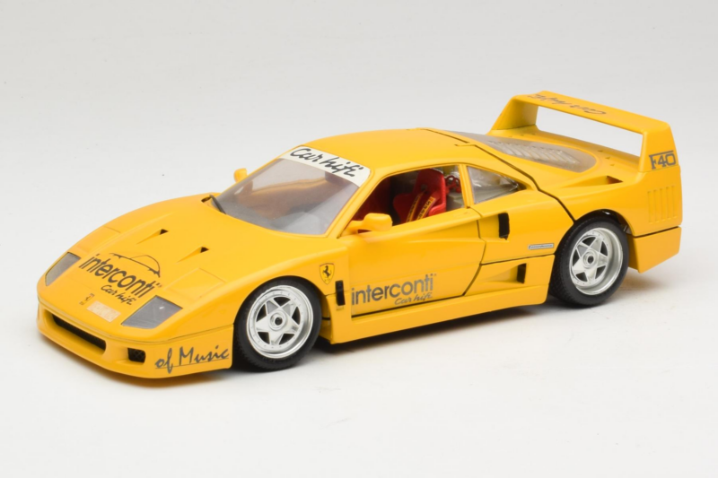 Ferrari F40 Interconti Car HiFi Jaune Bburago 1:18 3032-I1 Métal Moulé