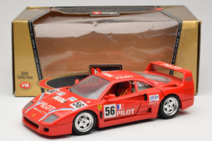 Ferrari F40 #56 Pilot Rouge 1987 Bburago 1:18 3332-P2 Métal Moulé — image 8 sur 8