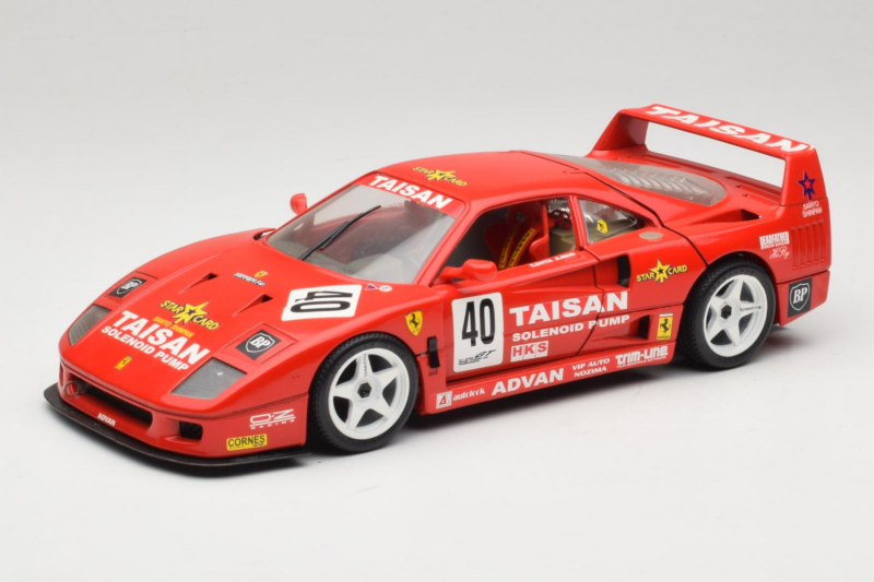 Ferrari F40 #40 T. Ohta / A. Reid Taisan Rouge 1987 Bburago 1:18 3022-T1 Métal Moulé
