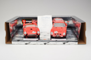 Ferrari Gift Set 250 Testa Rossa & 250 GTO Rouge Bburago 1:18 GC002 Métal Moulé