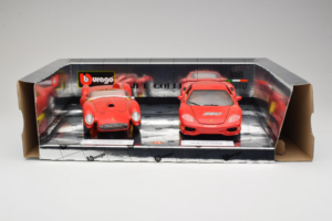 Ferrari Gift Set 250 Testa Rossa & 360 Modena Challenge Rouge Bburago 1:18 GC001 Métal Moulé