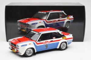 Fiat 131 Abarth Fiat France #9 J-C. Andruet / C. Delferrier Winner Rally Sanremo 1977 Kyosho 1:18 08375A Métal Moulé — image 8 sur 8