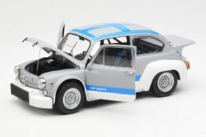 Fiat Abarth 1000 TCR Gris Mat Bandes Bleues AUTOart 1:18 72642 Métal Moulé — image 2 sur 8