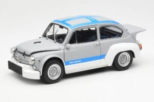 Fiat Abarth 1000 TCR Gris Mat Bandes Bleues AUTOart 1:18 72642 Métal Moulé