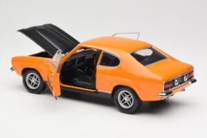 Ford Capri Mk1 RS 2600 Signal Orange Noir Minichamps 1:18 150089077 Métal Moulé — image 5 sur 8