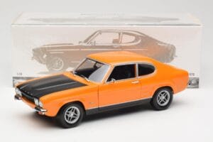 Ford Capri Mk1 RS 2600 Signal Orange Noir Minichamps 1:18 150089077 Métal Moulé — image 8 sur 8