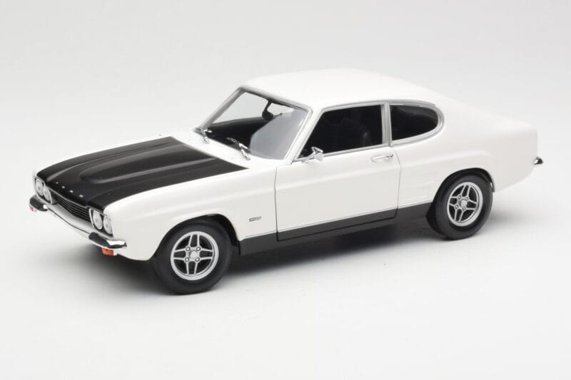 Ford Capri Mk1 RS 2600 Blanc Noir Minichamps 1:18 150089078 Métal Moulé