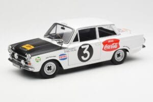Ford Cortina Mk1 #3 P. Hughes / B. Young African Safari Rally 1964 AUTOart 1:18 86428 Métal Moulé