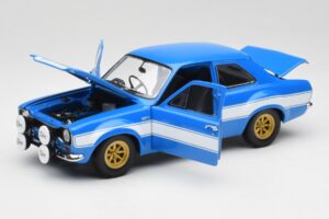 Ford Escort Mk1 RS 1600 Bleu Blanc Bandes Minichamps 1:18 100688102 Métal Moulé — image 2 sur 8