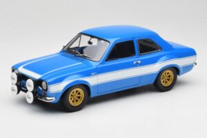 Ford Escort Mk1 RS 1600 Bleu Blanc Bandes Minichamps 1:18 100688102 Métal Moulé