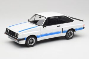 Ford Escort Mk2 RS 2000 X-Pack Diamond Blanc & Bleu Stripe MCG 1:18 MCG18350 Métal Moulé