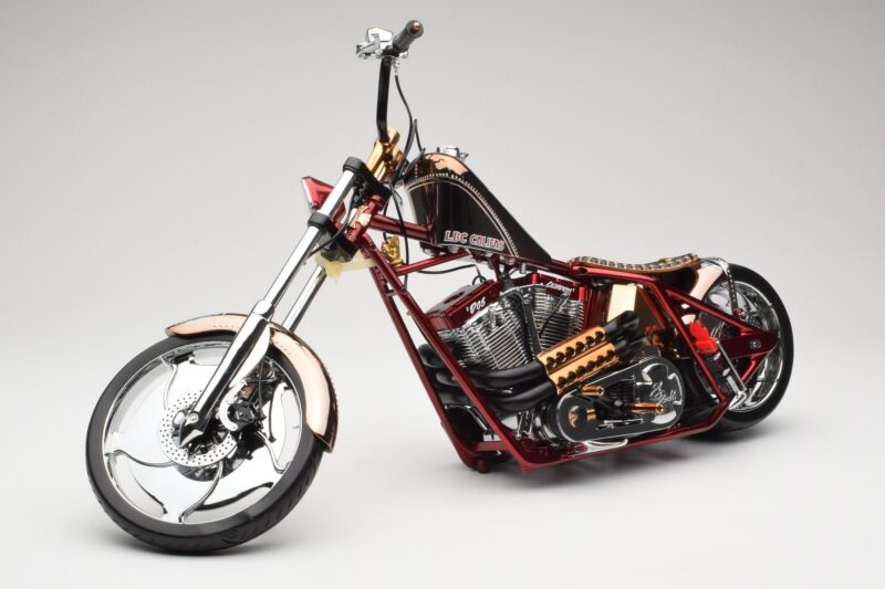 Harley-Davidson West Coast Choppers Diablo Soft Tail Or Rouge Minichamps 1:5 JJ04-05-03 Métal Moulé