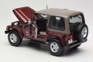 Jeep Wrangler TJ Sahara Rouge Maisto 1:18 31662 Métal Moulé — image 5 sur 8
