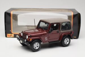 Jeep Wrangler TJ Sahara Rouge Maisto 1:18 31662 Métal Moulé — image 8 sur 8