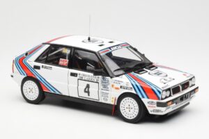 Lancia Delta HF 4WD #4 M. Alen / I. Kivimaki Martini Rally 1000 Lakes 1987 Kyosho 1:18 08960B Métal Moulé — image 6 sur 8