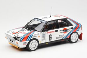 Lancia Delta HF 4WD #6 M. Biasion / T. Siviero Martini Rally Monte Carlo 1987 Kyosho 1:18 08960A Métal Moulé