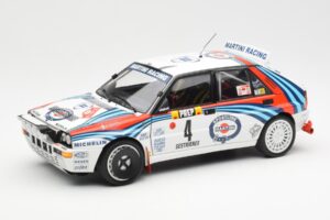 Lancia Delta HF Integrale Evo Martini #4 D. Auriol / B. Occelli Winner Rally Monte Carlo 1992 Kyosho 1:18 08348A Métal Moulé