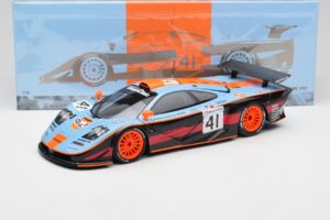 McLaren F1 GTR Gulf #41 P. Gounon / S. Oloffson 24 Hours of Le Mans 1997 Minichamps 1:18 530133741 Métal Moulé — image 8 sur 8