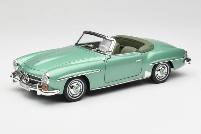 Mercedes 190 SL W121 Vert Clair Métallisé Norev 1:18 183401 Métal Moulé
