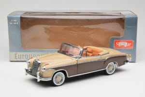 Mercedes 220 SE W128 Cabriolet Rouge Bronze Sun Star 1:18 3572 Métal Moulé — image 8 sur 8