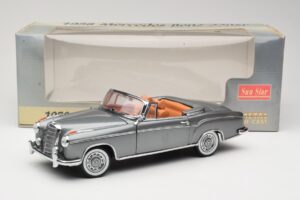 Mercedes 220 SE W128 Cabriolet Grey Metallic Sun Star 1:18 3352-M1 Métal Moulé — image 8 sur 8