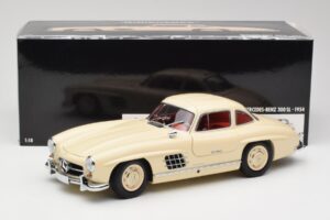 Mercedes 300 SL W198 Crème Avec Intérieur Rouge Minichamps 1:18 180039002 Métal Moulé — image 8 sur 8