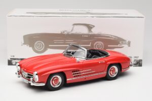 Mercedes 300 SL W198 Roadster Rouge Avec Toit Rigide Minichamps 1:18 180039041 Métal Moulé — image 8 sur 8