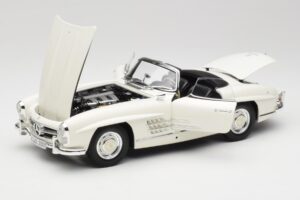 Mercedes 300 SL W198 Roadster Blanc Avec Capote Souple Minichamps 1:18 180039034 Métal Moulé — image 2 sur 9