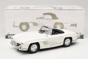 Mercedes 300 SL W198 Roadster Blanc Avec Capote Souple Minichamps 1:18 180039034 Métal Moulé — image 9 sur 9