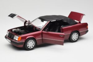 Mercedes 300CE-24 A124 Cabriolet Almandine Rouge Métallisé Norev 1:18 B66040616 Métal Moulé — image 2 sur 8