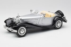 Mercedes 500K Roadster Argent Bburago 1:18 3020-M1 Métal Moulé