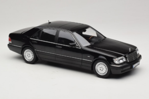 Mercedes S-Class W140 S600 Obsidian Black Metallic Norev 1:18 183045 Métal Moulé — image 6 sur 8