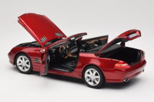 Mercedes SL 500 R230 Red Metallic Édition Limitée Norev 1:18 183841 Métal Moulé — image 5 sur 8