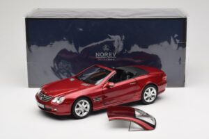 Mercedes SL 500 R230 Red Metallic Édition Limitée Norev 1:18 183841 Métal Moulé — image 8 sur 8