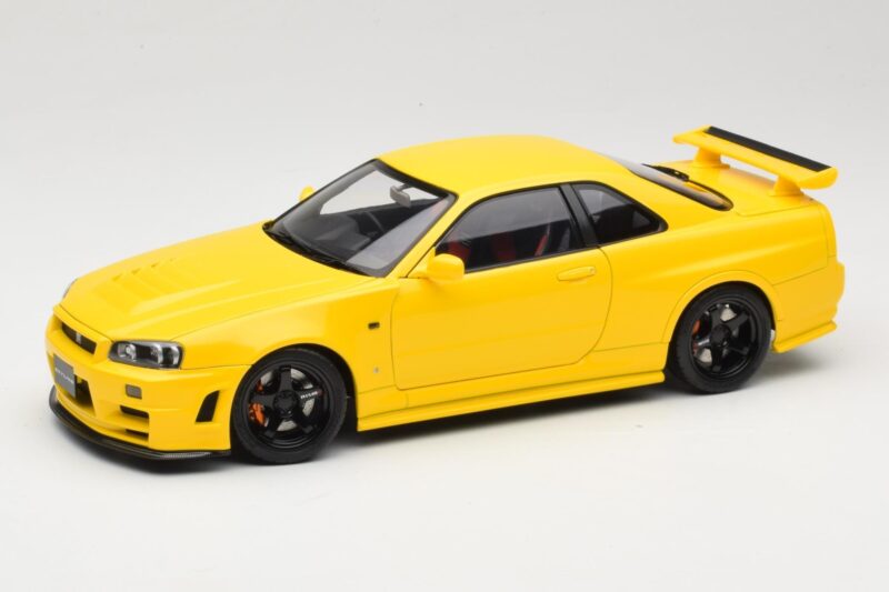 Nissan Skyline GT-R R34 Customized Version Jaune MotorHelix 1:18 M83412 Métal Moulé