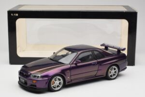 Nissan Skyline GT-R R34 V-Spec Midnight Violet AUTOart 1:18 77305 Métal Moulé — image 8 sur 8